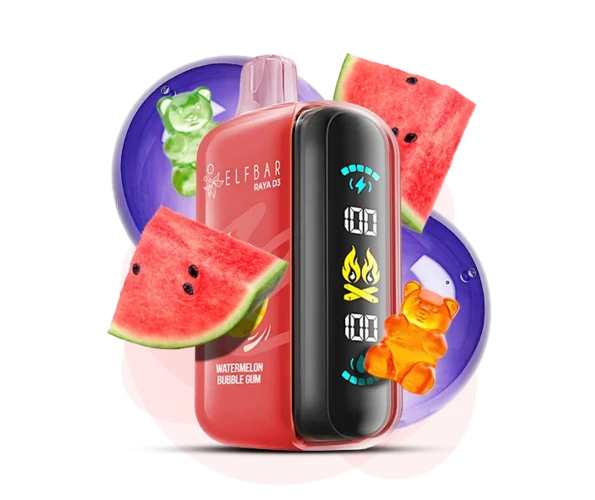 Одноразка Pod Elf Bar RAYA D3 23 мл 5% 25000 Watermelon Bubble Gum (Кавунова жуйка)