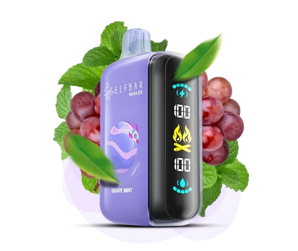 Одноразка Pod Elf Bar RAYA D3 23 мл 5% 25000 Grape Mint (Виноград + Мята)