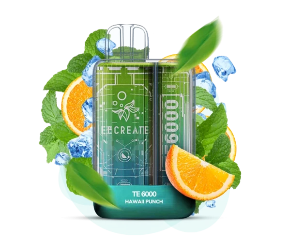 Одноразка Pod Elf Bar TE6000 15 мл 5% (перезаряжаемая) Hawaii Punch (Апельсин + мята)