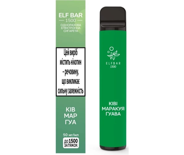 Одноразка Pod Elf Bar 1500 4,8 мл 5% Kiwi Passion Fruit Guava (Ківі + маракуя + гуава)