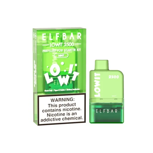 Elfbar Lowit 2500 Prefilled Pod Starter Kit 500mAh Green Mint (Мята) - Фото 2