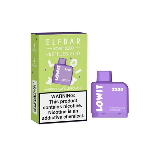 Картридж для вейпа Elf Bar Lowit 2500 Cherry Grape Lemonade 5% (Вишнево-виноградный лимонад) - Фото 4