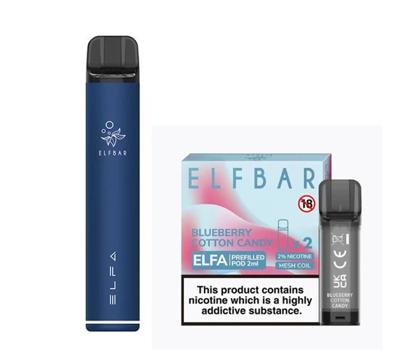 Elf Bar Elfa Pod Prefilled Starter Kit 850mAh Blueberry Cotton Candy Navy