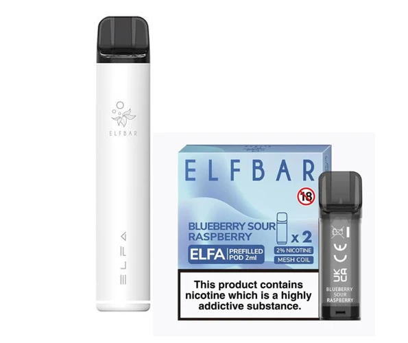Elf Bar Elfa Pod Prefilled Starter Kit 850mAh Blueberry Sour Raspberry White