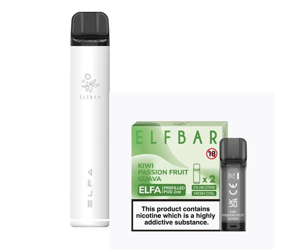 Elf Bar Elfa Pod Prefilled Starter Kit 850mAh Kiwi Passion Fruit Guava White