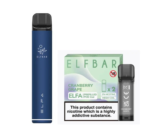Elf Bar Elfa Pod Prefilled Starter Kit 850mAh Cranberry Grape Navy