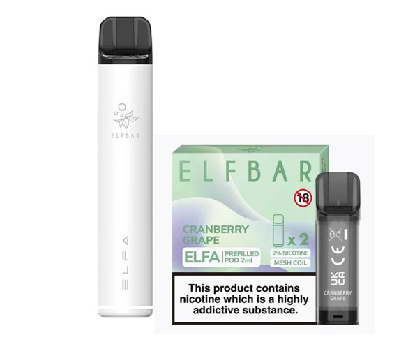 Elf Bar Elfa Pod Prefilled Starter Kit 850mAh Cranberry Grape White