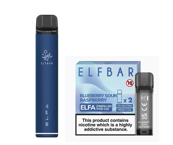 Elf Bar Elfa Pod Prefilled Starter Kit 850mAh Blueberry Sour Raspberry Navy