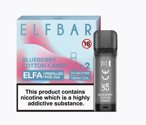 Elf Bar Elfa Pod Prefilled Starter Kit 850mAh Blueberry Cotton Candy Black - Фото 3