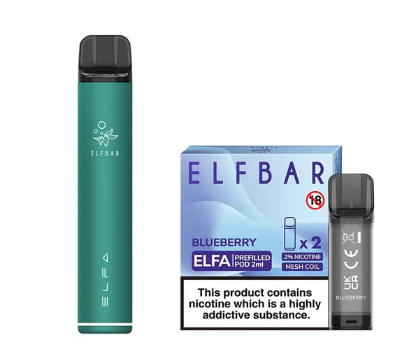 Elf Bar Elfa Pod Prefilled Starter Kit 850mAh Blueberry Green