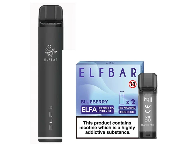 Elf Bar Elfa Pod Prefilled Starter Kit 850mAh Blueberry Black