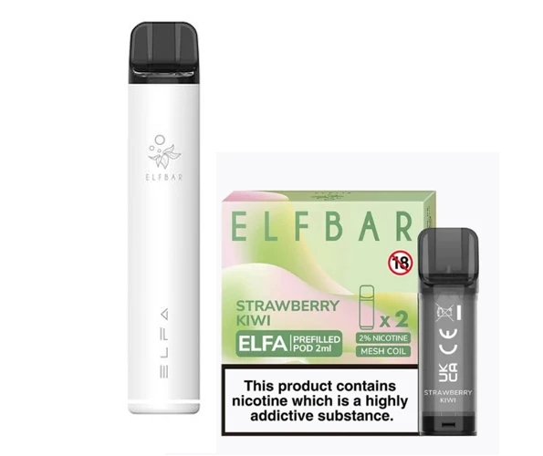 Elf Bar Elfa Pod Prefilled Starter Kit 850mAh Strawberry Kiwi White