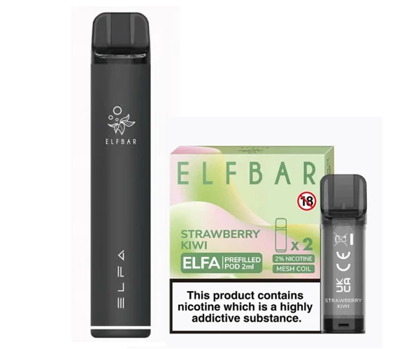 Elf Bar Elfa Pod Prefilled Starter Kit 850mAh Strawberry Kiwi Black