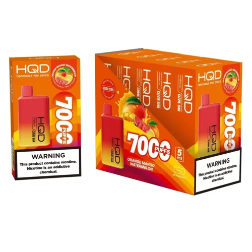 Одноразовий Pod HQD Cuvie Bar 7000 Orange Mango Watermelon 5% (Апельсин з манго та кавуном) - Фото 3