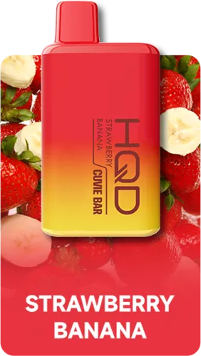 Одноразовий Pod HQD Cuvie Bar 7000 Strawberry Banana 5% (Полуниця з бананом) - Фото 3