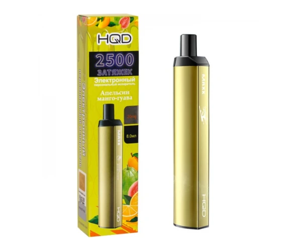 Безникотиновый одноразовый Pod HQD MAXX 2500 Orange Mango Guava 0% (Апельсин с манго и гуавой)