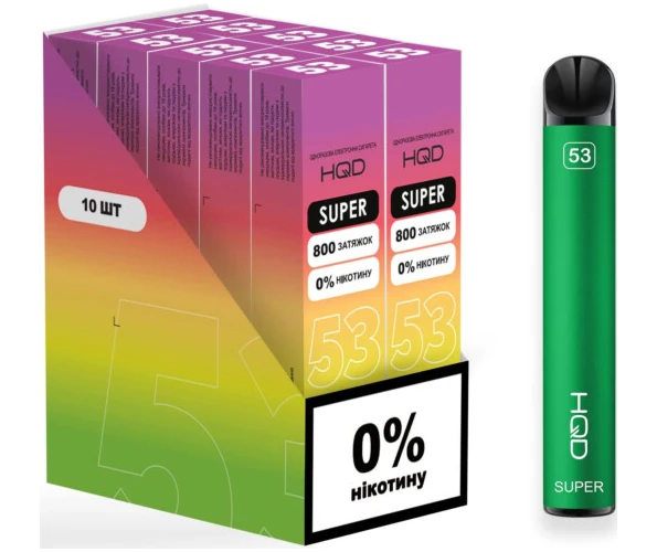 Безникотиновый одноразовый Pod HQD Super Hawaii 0% (Тропические фрукты) - Фото 3