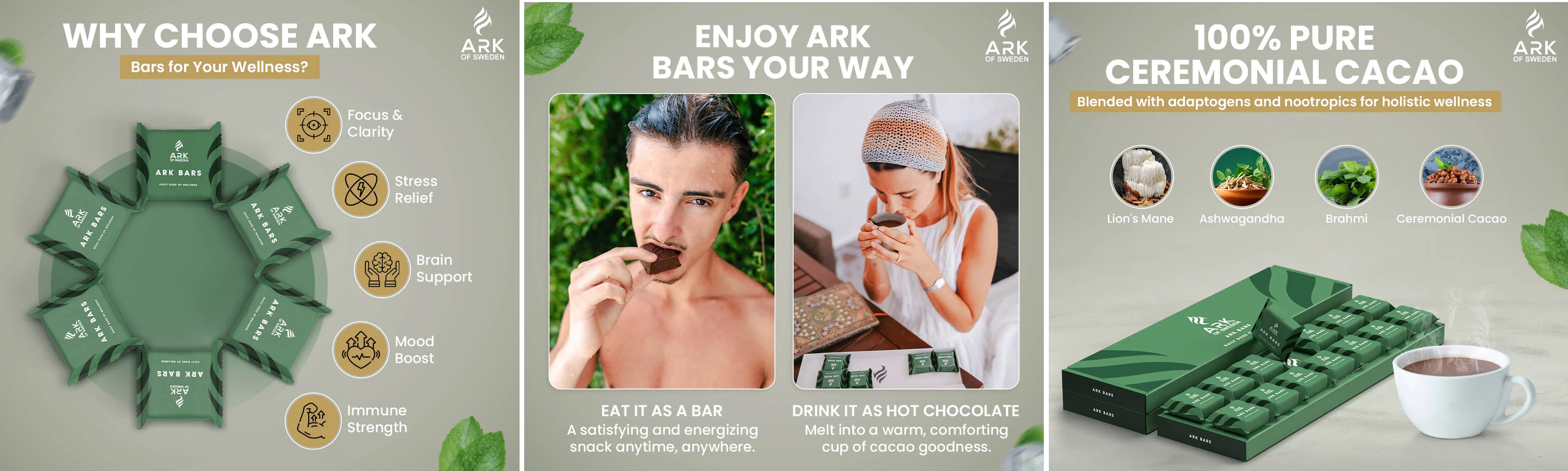 Батончики ARK BARS - 100% Enhanced Ceremonial Cacao - Описание