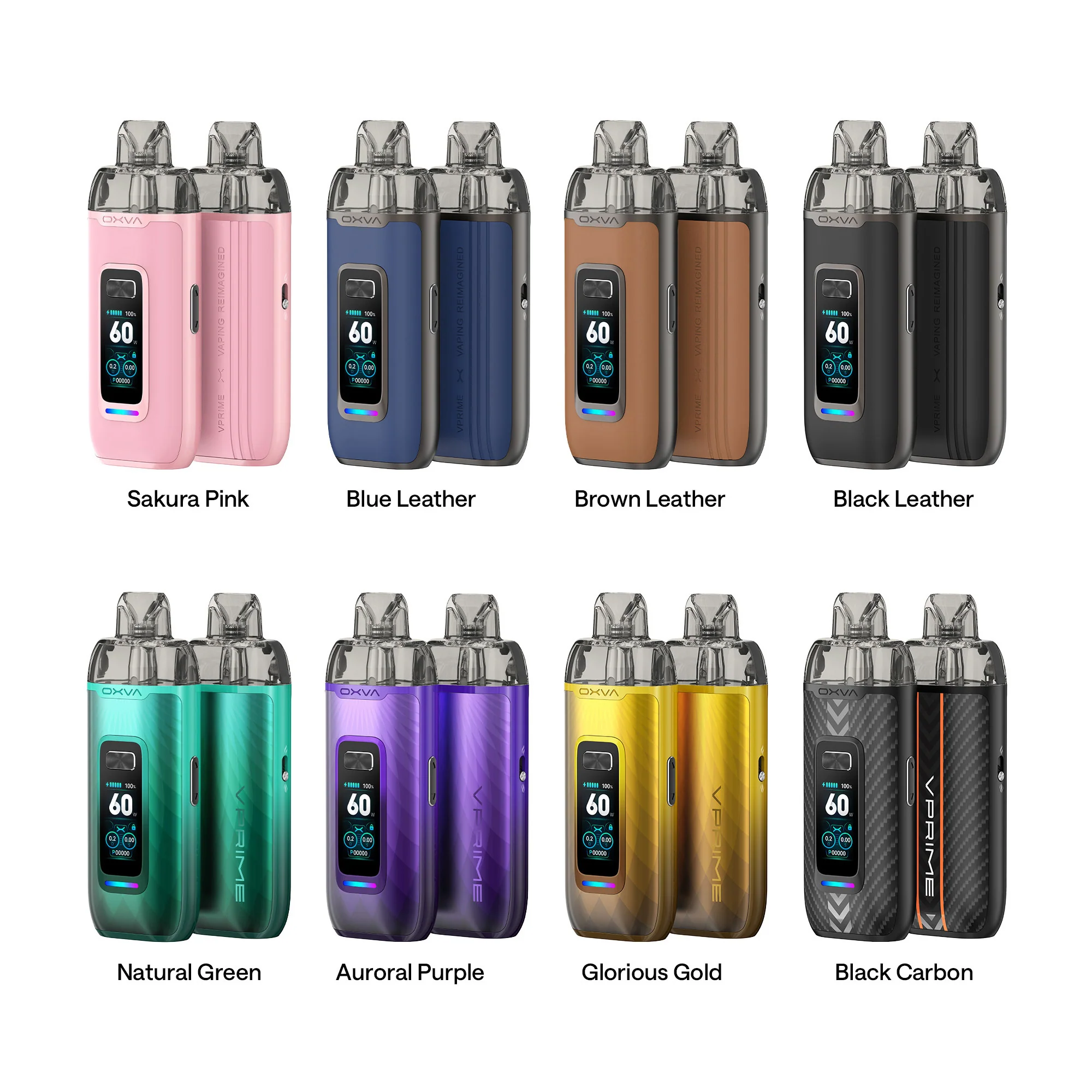 OXVA VPRIME Pod Kit 60W 2600mah Blue Leather Под система - Фото 3