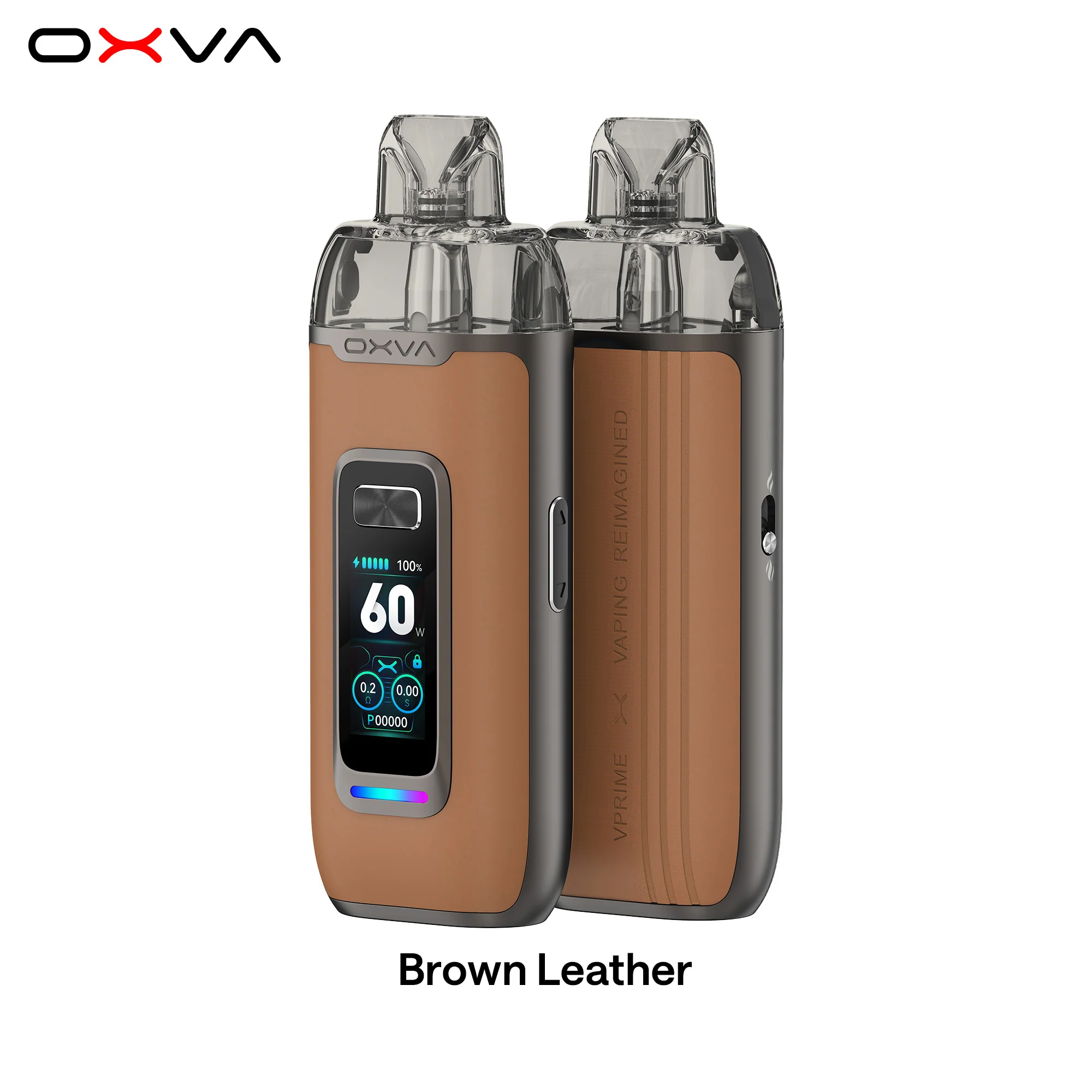OXVA VPRIME Pod Kit 60W 2600mah Brown Leather Под система - Фото 2