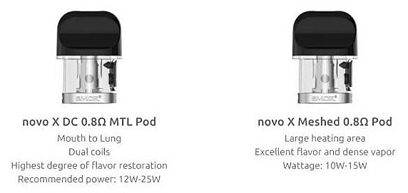 SMOK Novo X 25W VW Pod Kit 800mAh Black Cobra - Описание