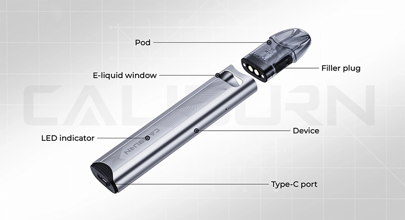 UWELL Caliburn A3S 520mAh Space Gray - Описание