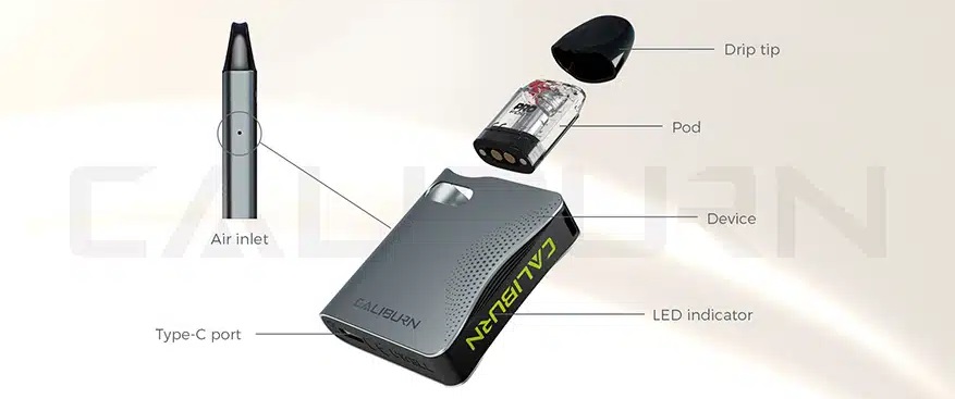 UWELL Caliburn AK3 520mAh Gray - Описание