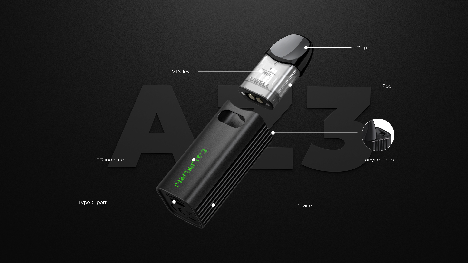 UWELL Caliburn AZ3 750mAh Pink - Описание