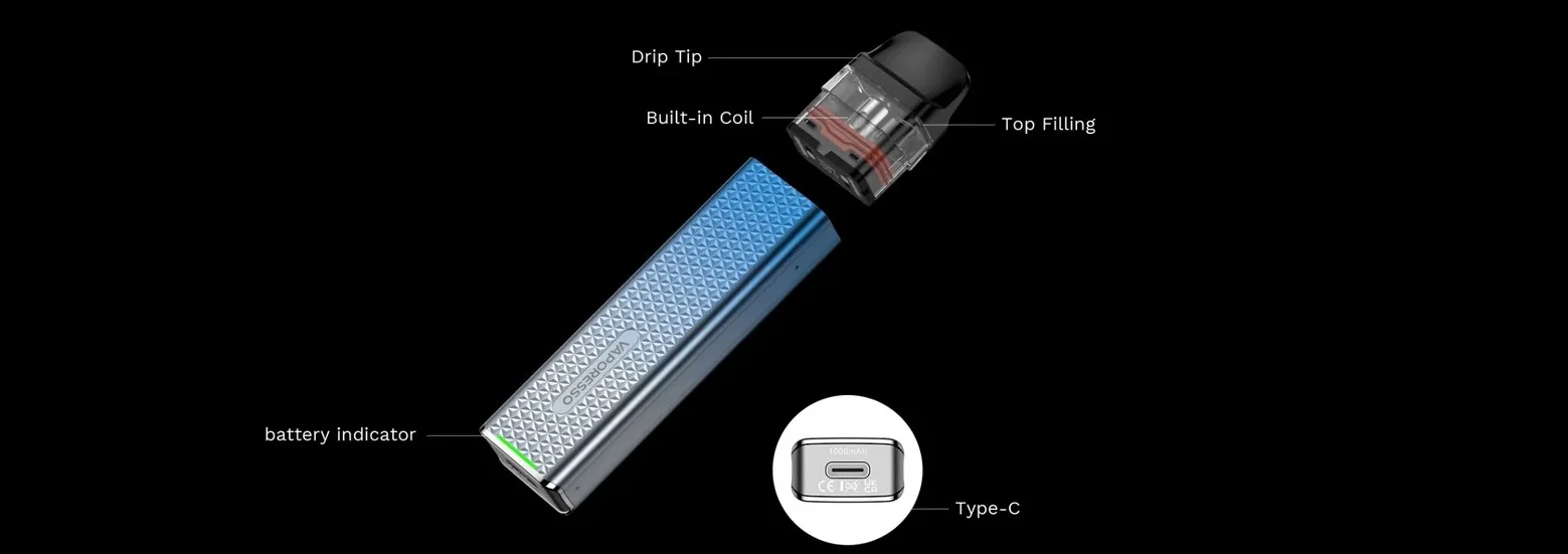 Vaporesso XROS 3 Mini Pod Kit 1000 mAh Phantom Gold, Подик - Описание Vaporesso XROS 3 Mini Pod Kit 1000 mAh Phantom Gold, Подик - Описание