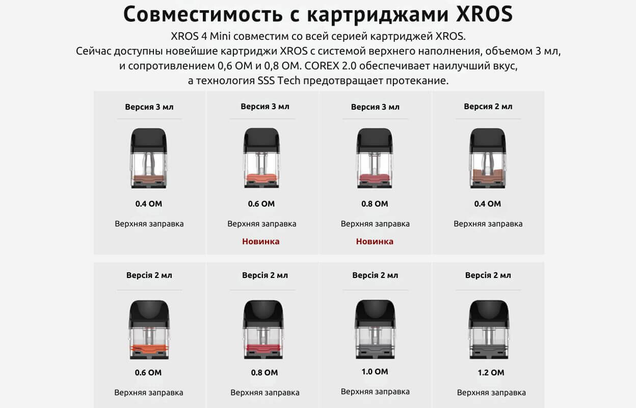 Vaporesso XROS 4 1000 mAh 3 мл Pastel Palette, Подик - Описание Vaporesso XROS 4 1000 mAh 3 мл Pastel Palette, Подик - Описание