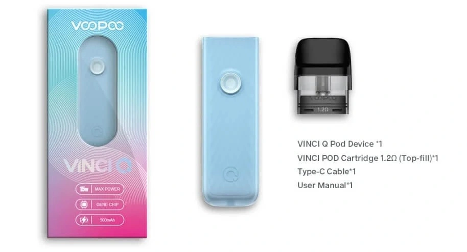 Voopoo Vinci Q Kit 900 mAh Rose Pink, подик - Описание Voopoo Vinci Q Kit 900 mAh Rose Pink, подик - Описание