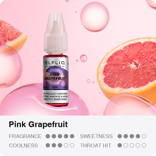Жидкость солевая ELFLIQ Pink Grapefruit 10 мл 5% 20 мг - Фото 5