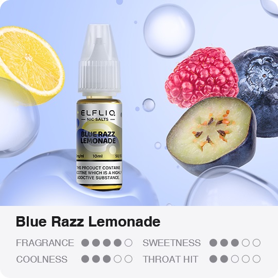 Жидкость солевая ELFLIQ Blue Razz Lemonade 10 мл 5% 20 мг - Фото 4