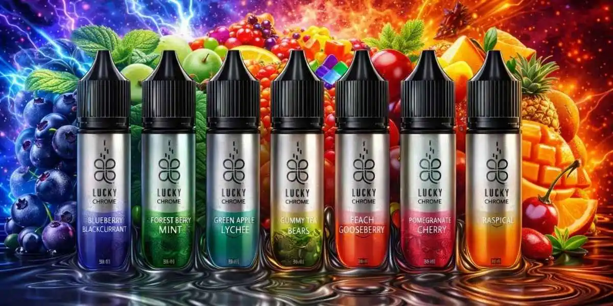 Набір LUCKY Chrome Tropical 30 мл (Ананас + Манго + Апельсин), самозаміс - Описание Набір LUCKY Chrome Tropical 30 мл (Ананас + Манго + Апельсин), самозаміс - Описание