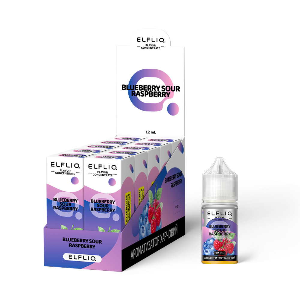 Набор Elfliq Blueberry Sour Raspberry 30 мл (Черника + Кислая малина), самозамес - Фото 3