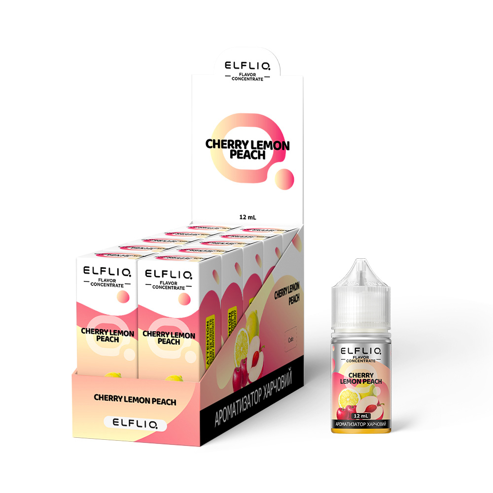Ароматизатор Elfliq Cherry Lemon Peach 12 мл (Вишня + Лимон + Персик), самозаміс - Фото 3