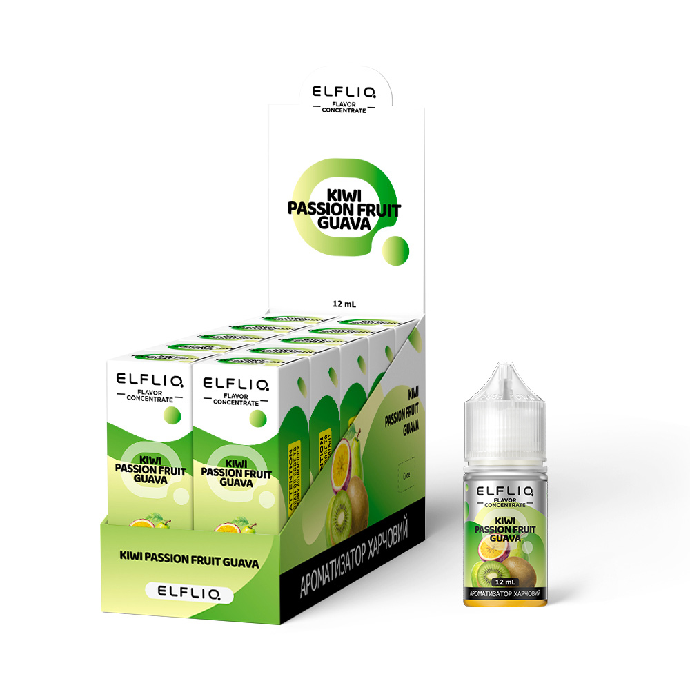 Ароматизатор Elfliq Kiwi Passion Fruit Guava 12 мл (Киви + Маракуя + Гуава), самозамес - Фото 2