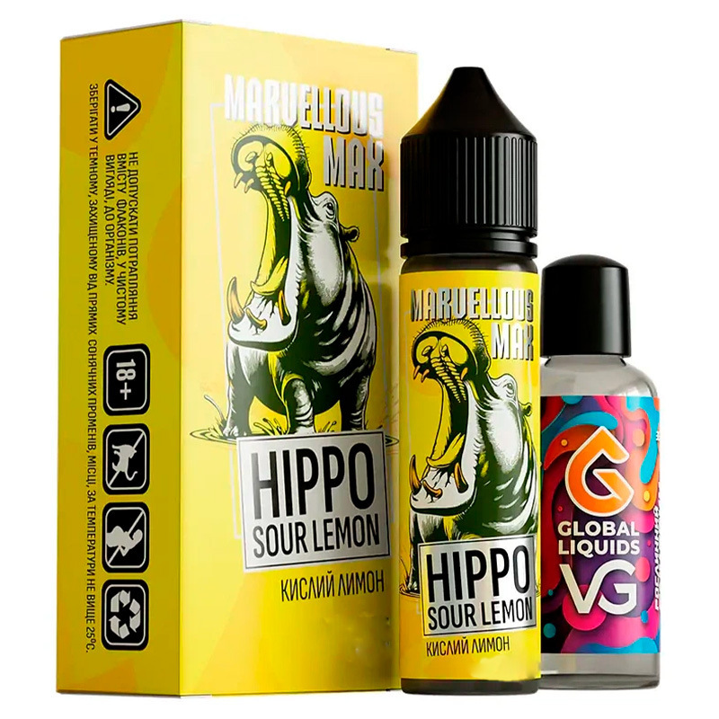 Набор Marvellous Max Hippo Sour Lemon 30 мл (Лимон), самозамес