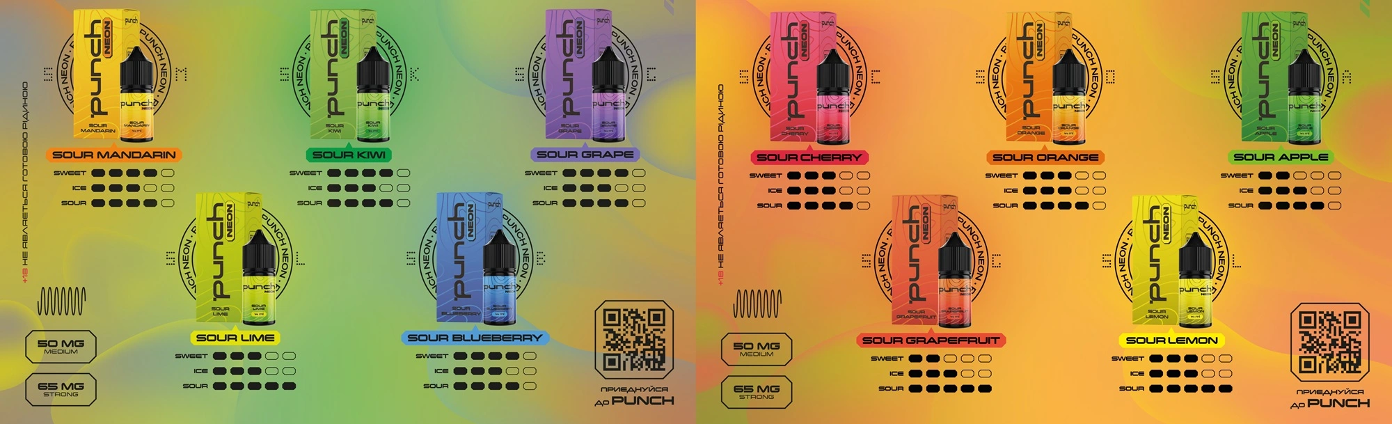 Набір Punch Neon Sour Grapefruit 30 мл (Кислий Грейпфрут), самозаміс - Описание