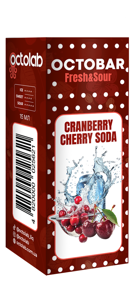 Набор OCTO BAR Fresh Sour Cranberry Cherry Soda 30 мл (Клюква + Вишня), самозамес - Фото 2