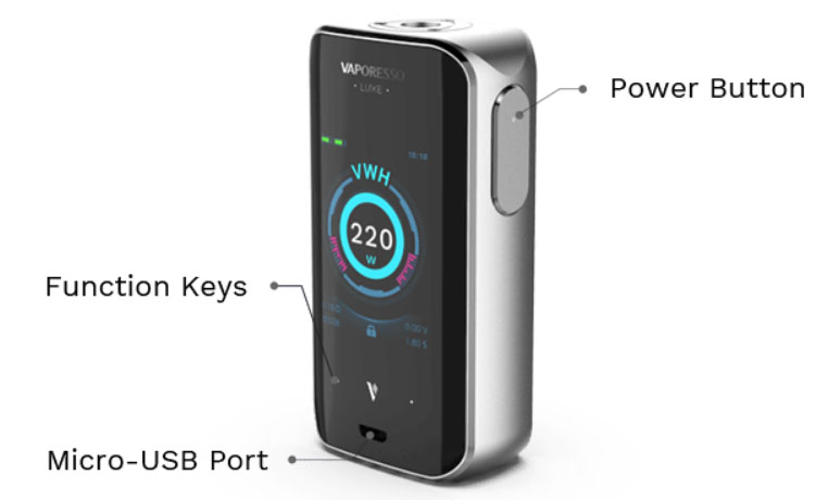 Vaporesso Luxe 220W Touch Screen TC MOD Iris, Подик - Описание Vaporesso Luxe 220W Touch Screen TC MOD Iris, Подик - Описание