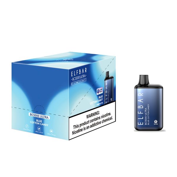 Одноразка Pod Elf Bar BC5000 Ultra 13 мл 5% Blue Cotton Candy (Солодка вата) - Фото 3