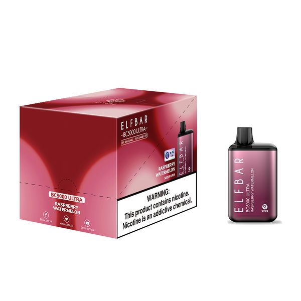 Одноразка Pod Elf Bar BC5000 Ultra 13 мл 5% Raspberry Watermelon (Малина + арбуз) - Фото 3