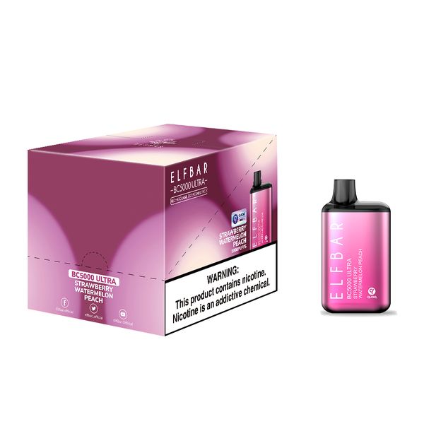 Одноразка Pod Elf Bar BC5000 Ultra 13 мл 5% Strawberry Watermelon Peach (Клубника + арбуз + персик) - Фото 3