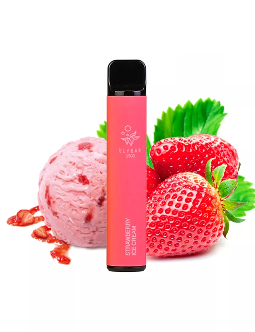 Одноразка Pod Elf Bar 1500 4,8 мл 5% Strawberry Ice Cream (Клубничное мороженое) - Фото 3