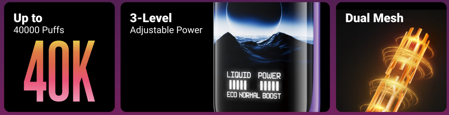 Одноразка Pod Elf Bar Moon Night 40000 850 mAh Pomegranate Burst 5% (Гранат) - Описание
