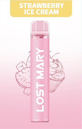 Одноразка Pod Lost Mary CM1500 PRO Strawberry Ice Cream 5% (Клубничное мороженое) - Фото 3