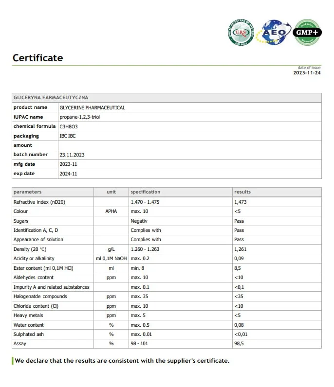 Глицерин для вейпа Dow USP (VG) 200 л (бочка) - Описание